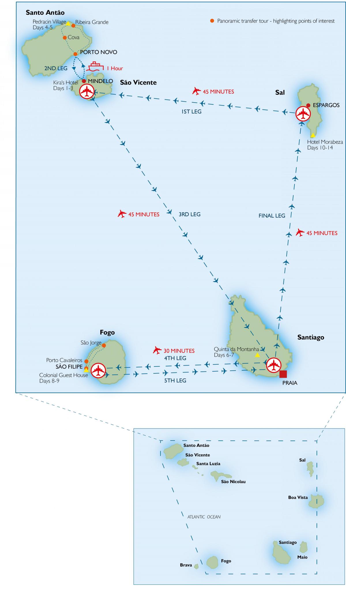 რუკა Cape Verde აეროპორტები